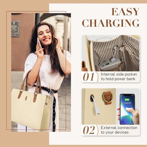 Laptop Tote Bag Laptop Bag 15.6 inch Work Shoulder Briefcase Computer Messenger - Picture 3 of 7